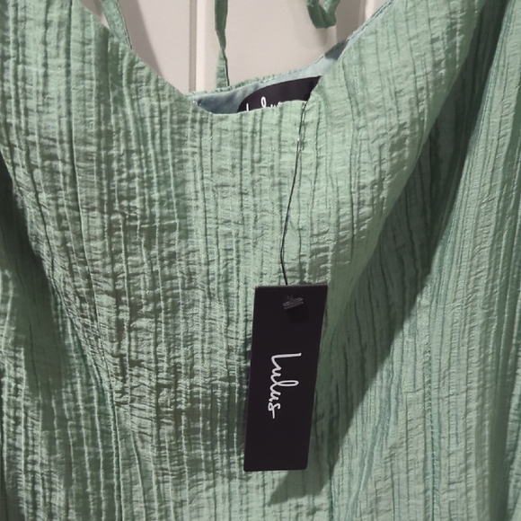 NWT Lulu's Mint Green Puff Sleeve Dress - Picture 7 of 8